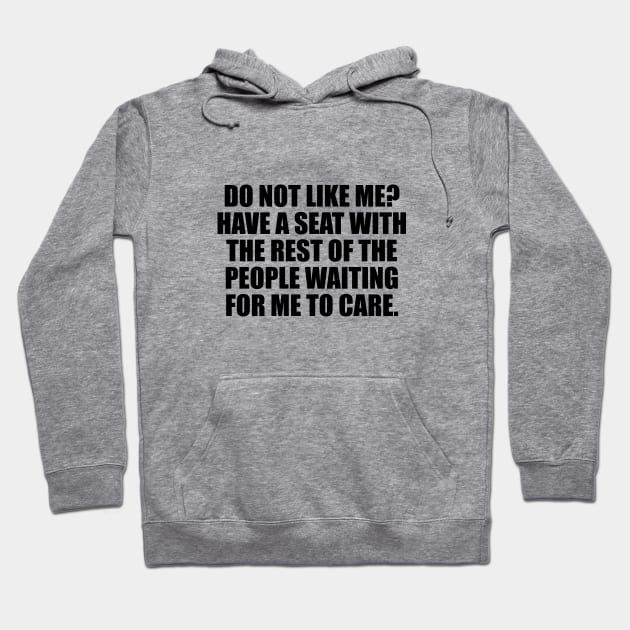 Do Not Like Me Have A Seat - Funny Sayings Hoodie by It'sMyTime